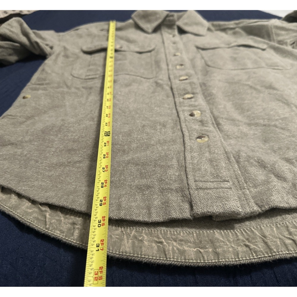 Free People We the Free Size Small Peached Twill Relax Shirt Jacket Green Combo - Picture 12 of 13